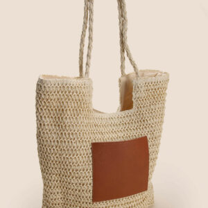 Womens Natural Patch Shopper Tote Bag