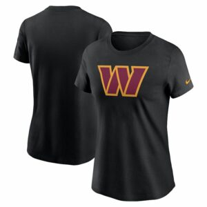 Women's Nike Black Washington Commanders Logo Cotton Essential T-Shirt, Size: Medium, Wft Black