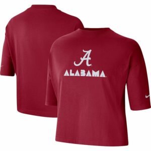 Women's Nike Crimson Alabama Crimson Tide Crop Performance T-Shirt, Size: Large, Red