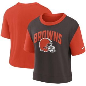 Women's Nike Orange, Brown Cleveland Browns High Hip Fashion T-shirt - Orange, Brown