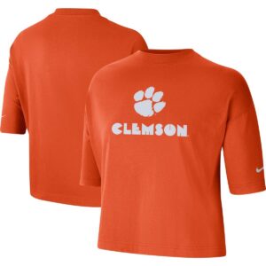 Women's Nike Orange Clemson Tigers Crop Performance T-shirt - Orange