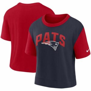 Women's Nike Red/Navy New England Patriots High Hip Fashion T-Shirt, Size: XL