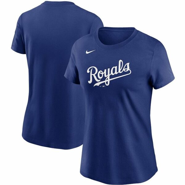 Women's Nike Royal Kansas City Royals Wordmark T-Shirt, Size: Large, Blue