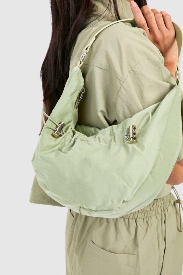 Womens Nylon Shoulder Bag - Green - One Size, Green