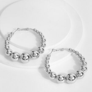 Womens Orb Hoop Earrings - Grey - One Size, Grey