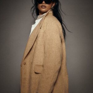 Womens Oversized Brushed Wool Look Maxi Coat - camel - 14, Camel