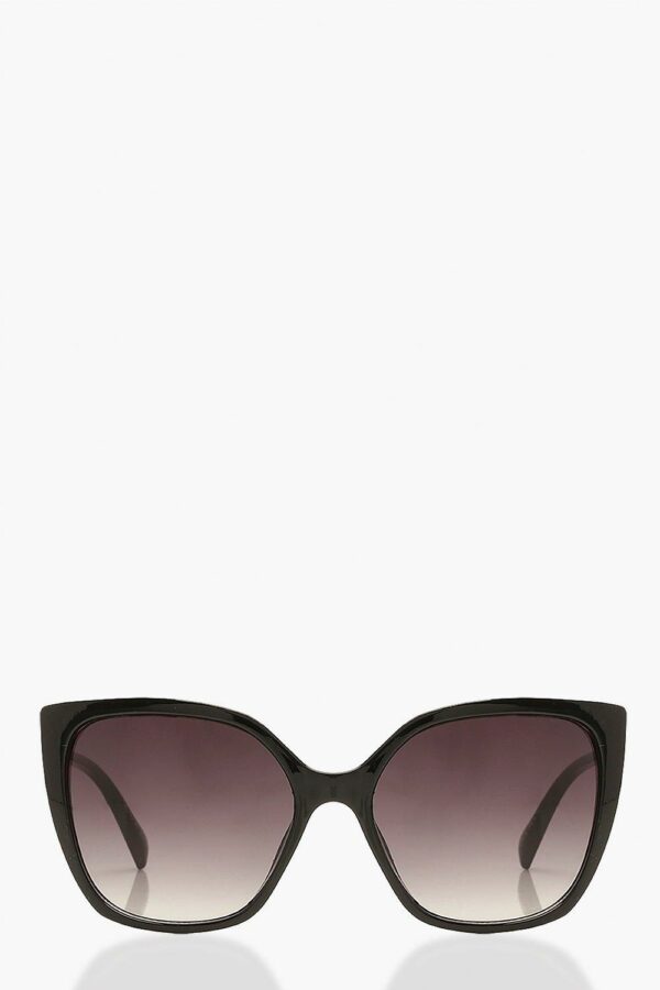 Womens Oversized Cat Eye Sunglasses Gradient Lens - Black - One Size, Black