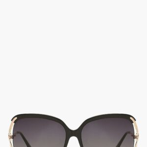 Womens Oversized Pearl Detail Sunglasses - Black - One Size, Black