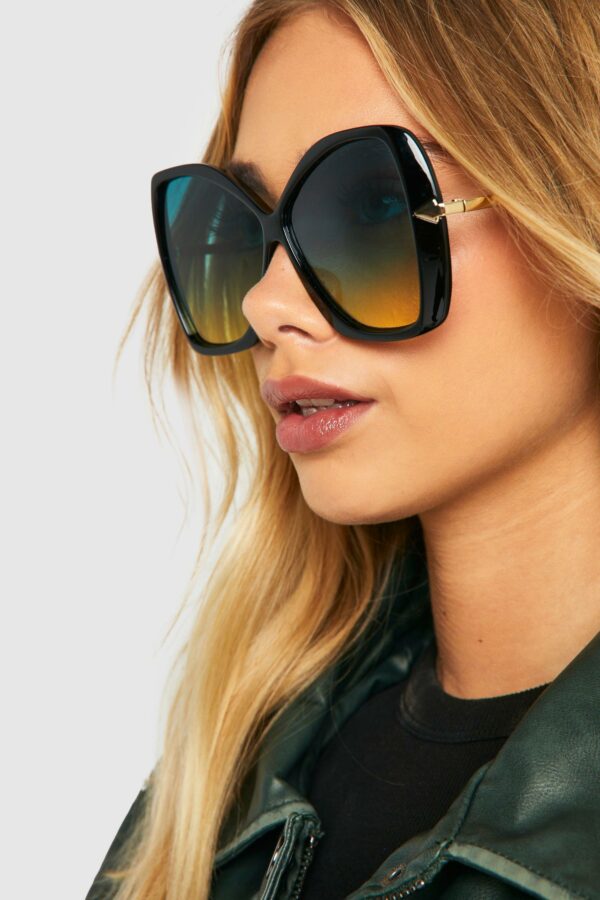 Womens Oversized Tinted Lens Sunglasses - Black - One Size, Black