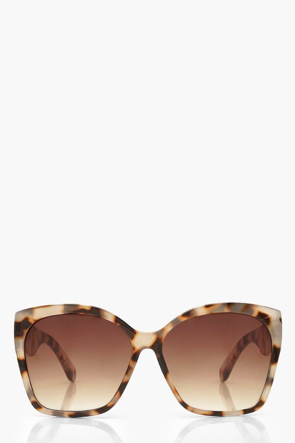 Womens Oversized Tortoise Shell Sunglasses - White - One Size, White