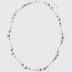 Womens Pearl And Metal Necklace In Silver - Grey - One Size, Grey