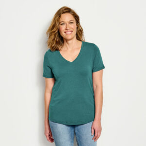 Women's Perfect Eco-Friendly Relaxed V-Neck T-Shirt Oceana Size Medium Cotton Orvis