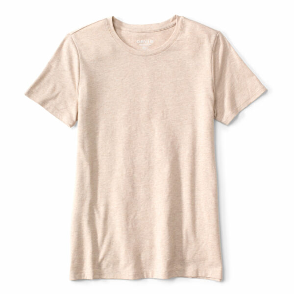 Women's Perfect True Crew Eco-Friendly Short-Sleeved T-Shirt Oatmeal Heather Size Xl Cotton Orvis