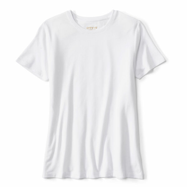 Women's Perfect True Crew Eco-Friendly Short-Sleeved T-Shirt White Size Large Cotton Orvis