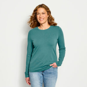 Women's Perfect True Crewneck Long-Sleeved T-Shirt Oceana Size Xs Cotton Orvis