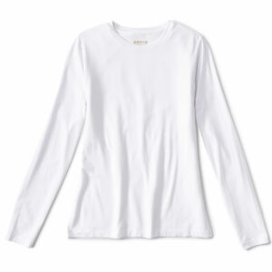 Women's Perfect True Crewneck Long-Sleeved T-Shirt White Size Medium Cotton Orvis