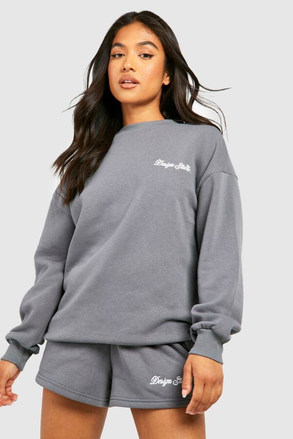 Womens Petite Printed Hoodie Tracksuit - Grey - L, Grey