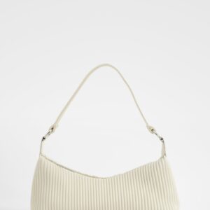 Womens Pleated Pu Shoulder Bag - White - One Size, White