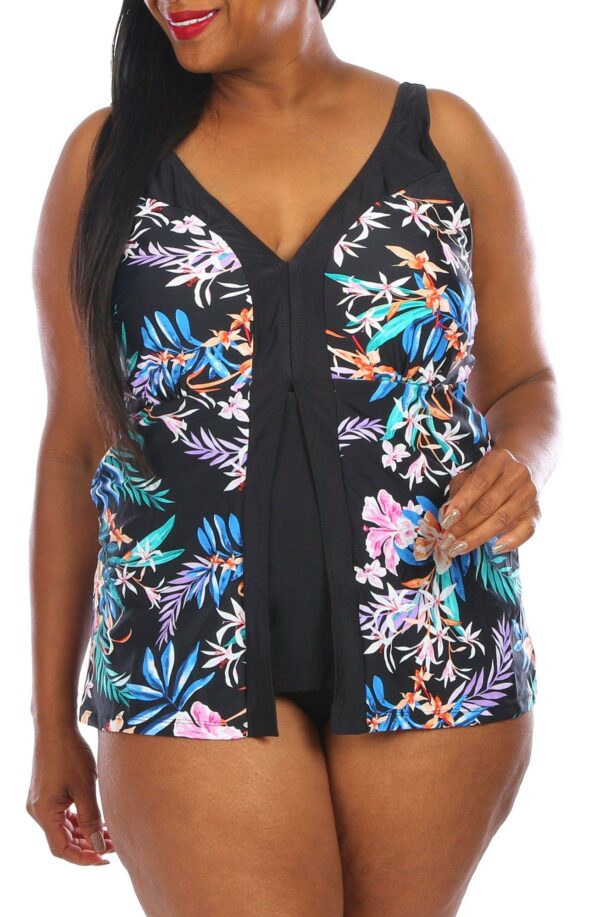 Women's Plus One Piece Floral Print Swimsuit