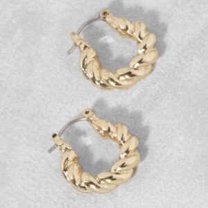 Womens Polished Twist Small Hoop Earrings - Gold - One Size, Gold