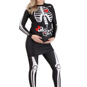 Women's Pregnant Skeleton Maternity Fancy Dress Costume | Made by Us Fancy Dress Costumes