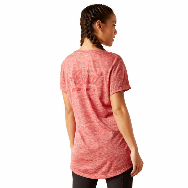 Women's Rebar Evolution Logo T-Shirt in Mineral Red, Size Medium, by Ariat