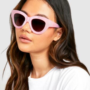 Womens Retro Pink Oversized Cat Eye Sunglasses - One Size