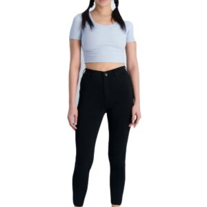 Womens Round Neck Ribbed Crop Top