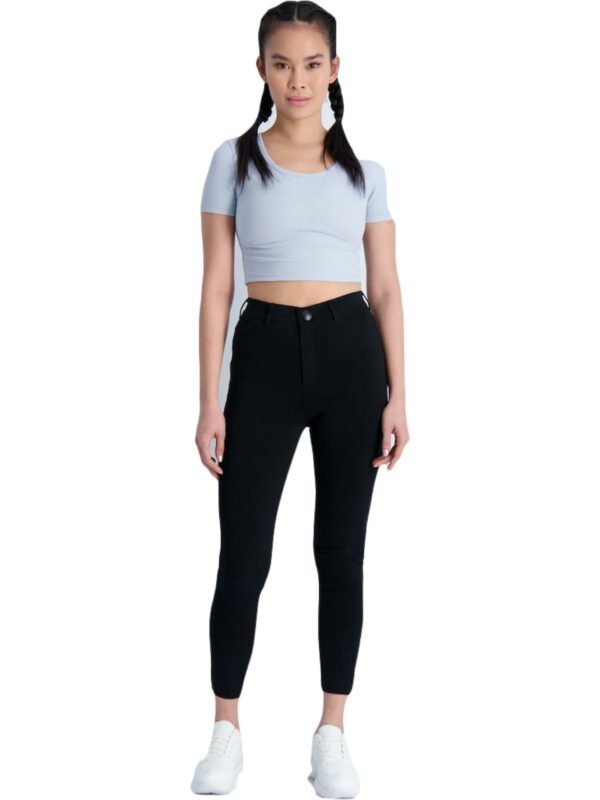 Womens Round Neck Ribbed Crop Top