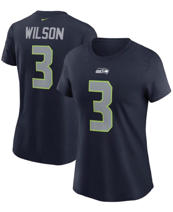 Women's Russell Wilson College Navy Seattle Seahawks Name Number T-shirt - Navy