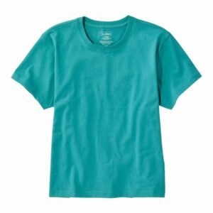 Women's Saturday T-Shirt, Crewneck Blue-Green Medium, Cotton L.L.Bean