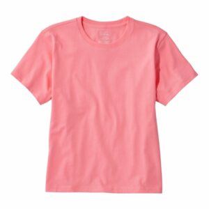 Women's Saturday T-Shirt, Crewneck Sunrise Pink 1X, Cotton L.L.Bean