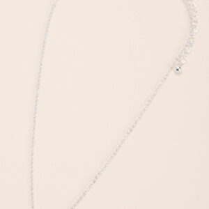 Womens Silver Diamante Hexagon Necklace