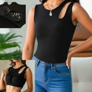 Women's Sleeveless Tank Top Camisole Summer Plain Crew Neck Daily Going Out Casual Top Black Black/S