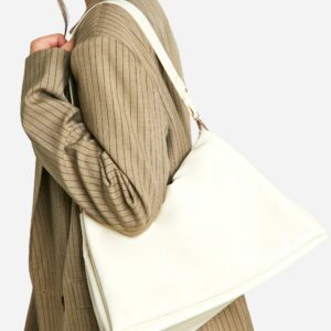 Womens Slouchy Oversized Shoulder Bag - White - One Size, White