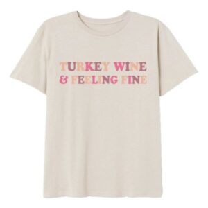 Women's Southern Grace Apparel Turkey Wine T-Shirt Medium Beige