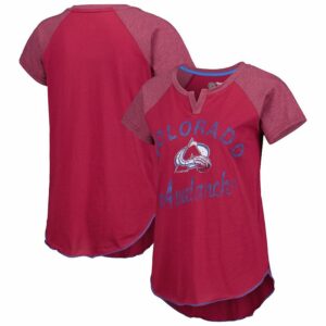 Women's Starter Burgundy Colorado Avalanche Grand Slam Raglan Notch Neck T-Shirt, Size: Small, Med Re