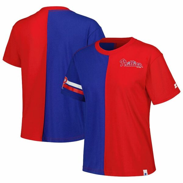 Women's Starter Red/Royal Philadelphia Phillies Power Move T-Shirt, Size: Medium