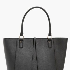 Womens Structured Cross Hatch Tote Bag - Black - One Size, Black