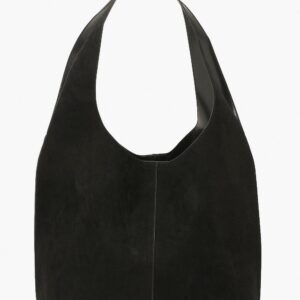 Womens Suedette Slouch Tote Bag - Black - One Size, Black