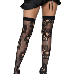 Women's Sugar Skull Thigh High Stockings