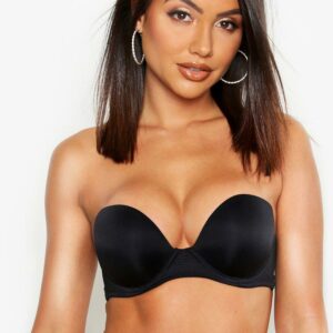 Womens Super Push Up Strapless Bra - Black - 36B, Black