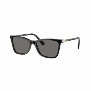 Women's Swarovski 0SK6004 55mm Polarized Rectangle Sunglasses, Black