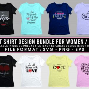 Women's T-Shirt Design Bundle With 152+ Graphics