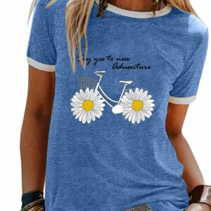 Women's T-shirt Summer T-shirt Short sleeve Casual T-shirt Floral T-shirt Loose H-Line Daily Crew neck Tops