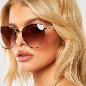 Womens Tan Cat Eye Sunglasses - Brown - One Size