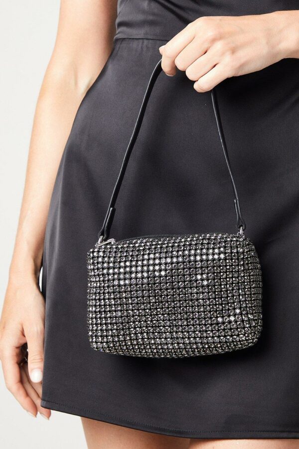 Womens Tara Diamante Shoulder Bag