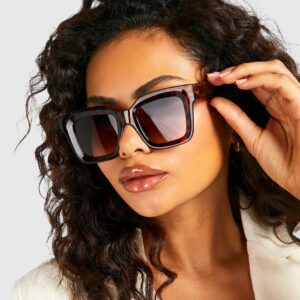 Womens Tortoise Shell Square Frame Sunglasses - Brown - One Size, Brown