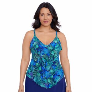 Women's Trimshaper Lena Swimsuit Tankini Top, Size: 10, Mosaic Jungle