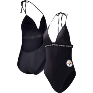 Women's G-iii 4Her by Carl Banks Black Pittsburgh Steelers Full Count One-Piece Swimsuit - Black